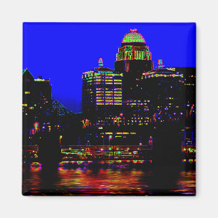 Louisville Neon Skyline Magnet Magneet