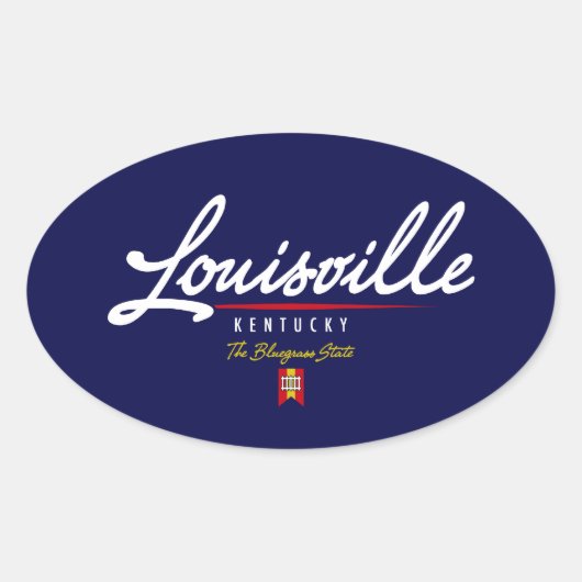 Louisville Script Ovale Sticker (Voorkant)