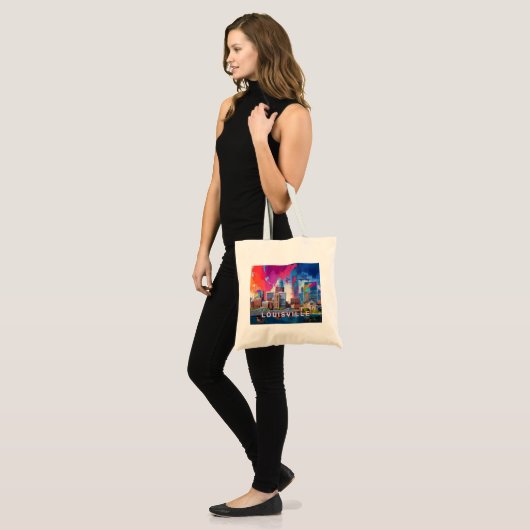 Louisville Skyline Abstracte kunst Tote Bag (Voorkant (model))