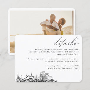 Louisville Wedding Hotel Kamer Blok Details Informatiekaartje