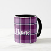 Loulou et Tendance Pink Plaid Personnalisable Mug (Devant droit)