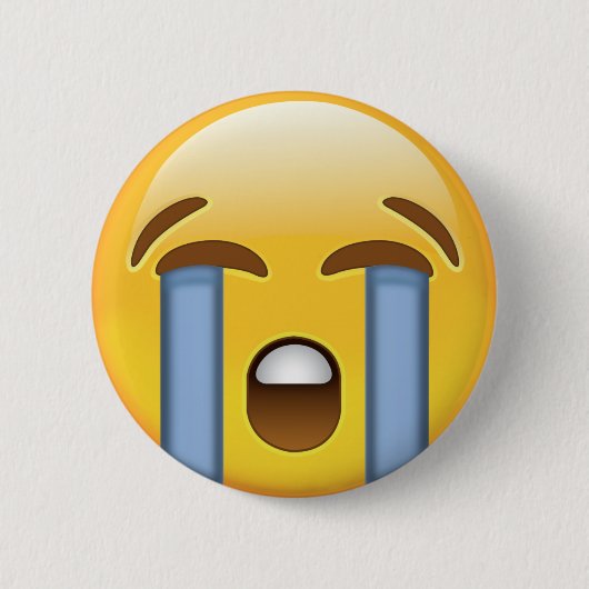Louly Crying Face Emoji Ronde Button 5,7 Cm (Voorkant)
