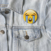 Louly Crying Face Emoji Ronde Button 5,7 Cm (In situ)