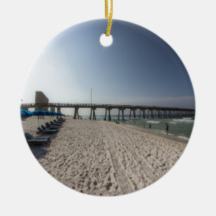 Lounge Chairs at Panama City Beach Pier Keramisch Ornament