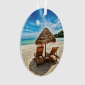 Lounge on beach throw pillow (devant)