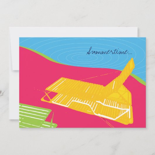 Lounge van de Pool Party Invitation Kaart (Voorkant)
