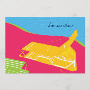 Lounge van de Pool Party Invitation Kaart