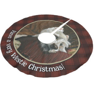 Loungen Westie op de bank Kerstboom Rok