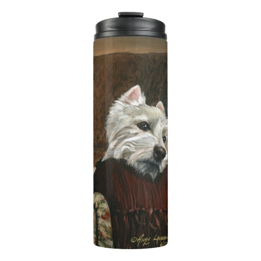 Loungen Westie op de bank Thermosbeker (Voorkant)