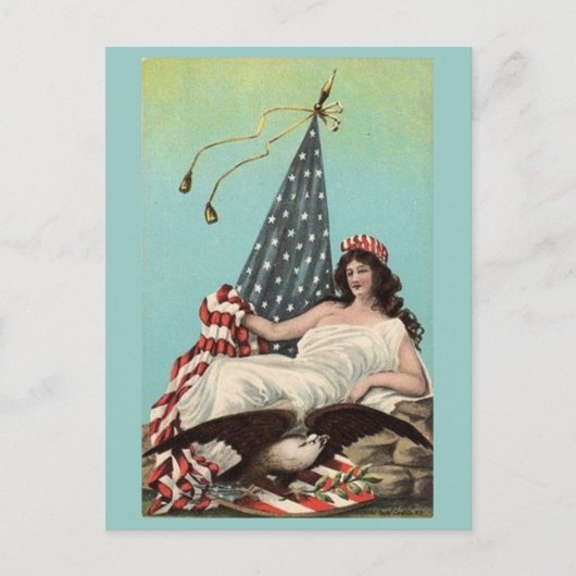  Lounging Lady Liberty Briefkaart (Voorkant)