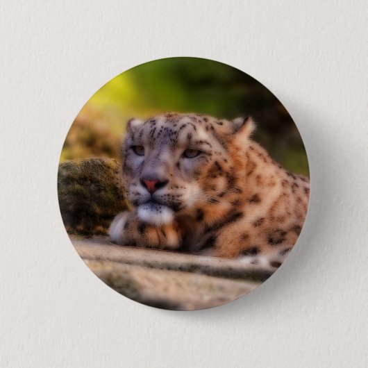 Lounging Leopard Ronde Button 5,7 Cm (Voorkant)