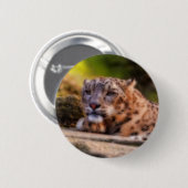 Lounging Leopard Ronde Button 5,7 Cm (Voorkant /achterkant)