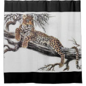 Lounging Leopard Shower Curtain Douchegordijn (Voorkant)