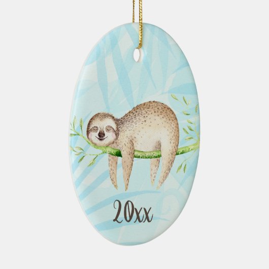 Lounging Sloth Keepomwille jaar Keramisch Ornament (Rechts)