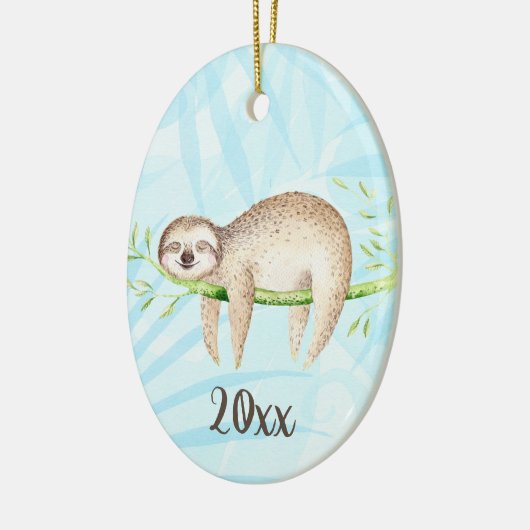 Lounging Sloth Keepomwille  jaar Keramisch Ornament (Links)