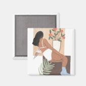 Lounging Woman Magneet (Voorkant / Achterkant)