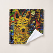 Loup américain dans A.I. amusant photo amélioré (Gant de toilette)