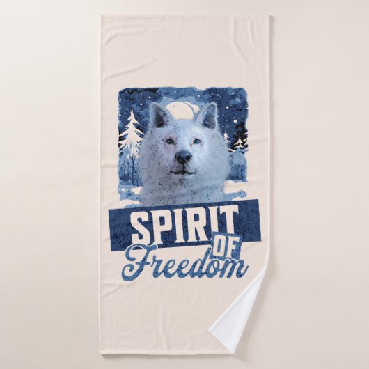 Loup Arctique Esprit de liberté Création faunique (Serviette de bain)