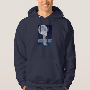 Loup arctique et Sweat - shirt à capuche de lune d