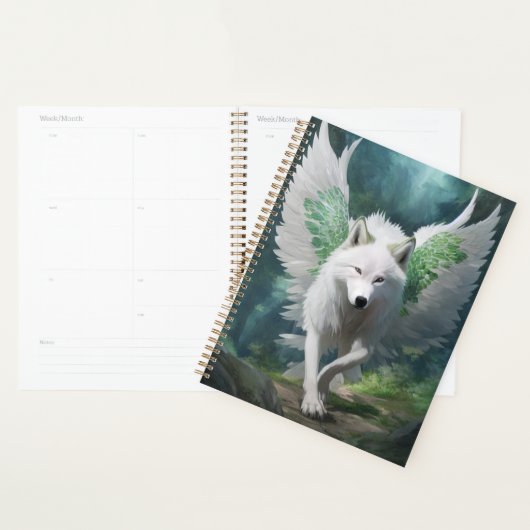 Loup blanc avec ailes (Devant avec enveloppe)