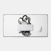 Loup blanc avec art tribal coréen (Clavier et souris)