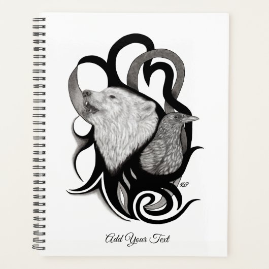 Loup blanc avec art tribal coréen (Devant)