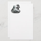 Loup blanc avec papeterie (Devant / Derrière)