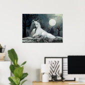 Loup blanc avec Poster de la Pup (Bureau à domicile)