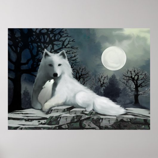 Loup blanc avec Poster de la Pup (Devant)