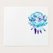 Loup blanc Dreamcatcher bleu violet Floral (Outside Unfolded)