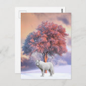 Loup blanc en hiver | Carte postale (Devant / Derrière)