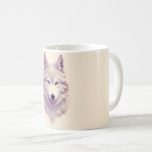 Loup blanc - Mug (Devant droit)