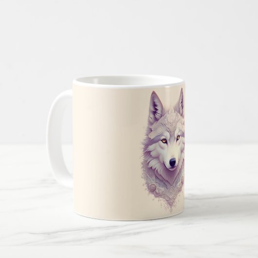 Loup blanc - Mug (Devant gauche)