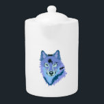 Loup bleu glace<br><div class="desc">Théâtre bleu glacial et violet de loup sauvage. Le design animal Cool.</div>
