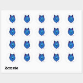Loup bleu - Stickers Enveloppe (Feuille)