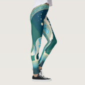 Loup céleste conception Leggings dans les tons ble (Droite)