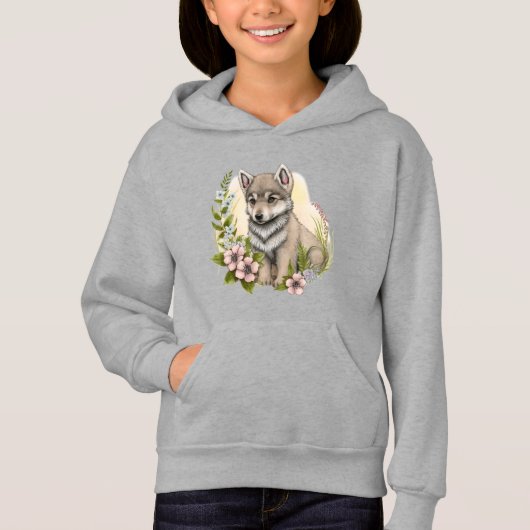 Loup Coupe Dans Un Sweatshirt De Filles De Pré (Devant)
