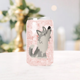 Loup de dessin animé hurleur mignon