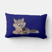 Loup de papa de bande dessinée et coussin mignons (Verso)