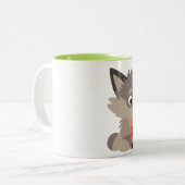 Loup de papa de bande dessinée et tasse mignons de (Devant gauche)