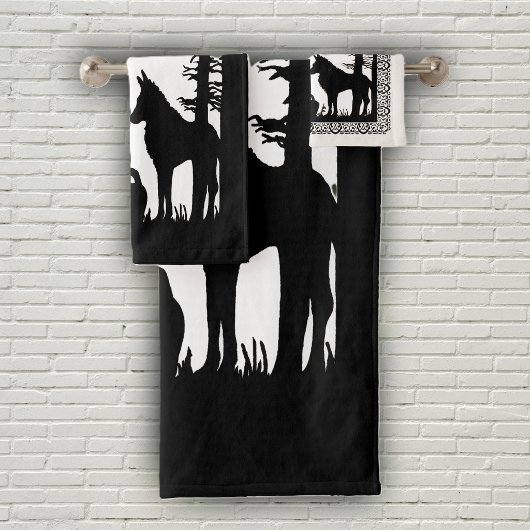 Loup de Petit Chaperon Rouge Noir Blanc dans les B