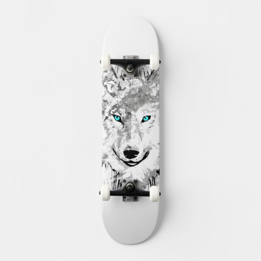 Loup | Dessin de loup gris | Skateboard Wolf (Recto)
