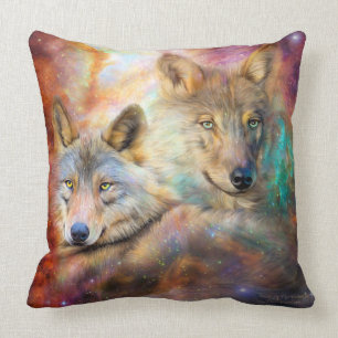 Loup-Esprit du coussin de concepteur d'art
