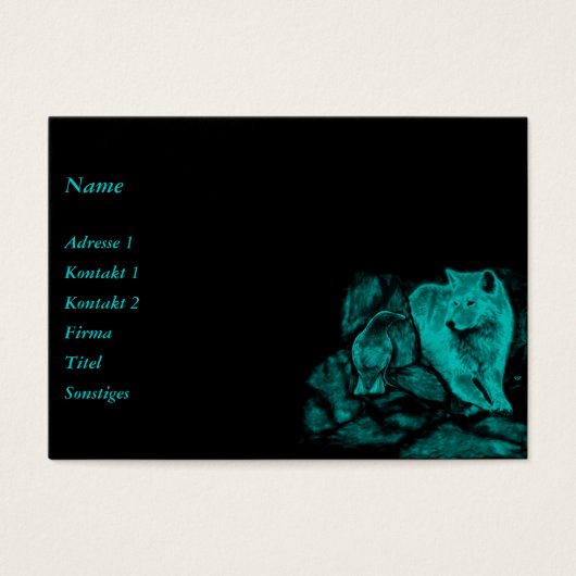 Loup et corbeau dans la nuit (Devant)