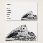 Loup et corbeau - Design noir et blanc (Devant & derrière)