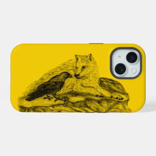 Loup et corbeau noir et jaune (Verso Horizontal)