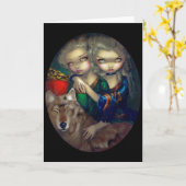 "Loup-Garou: Wenskaart van Jumeaux van Les het" Kaart (Gele Bloem)