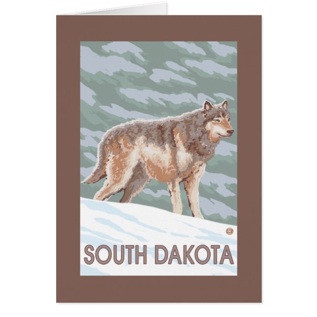 Loup gris debout Dakota du Sud (Devant)