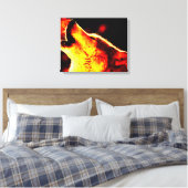 Loup gris et toile enveloppée de nuit (Insitu(Chambre))