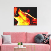 Loup gris et toile enveloppée de nuit (Insitu(Salon))